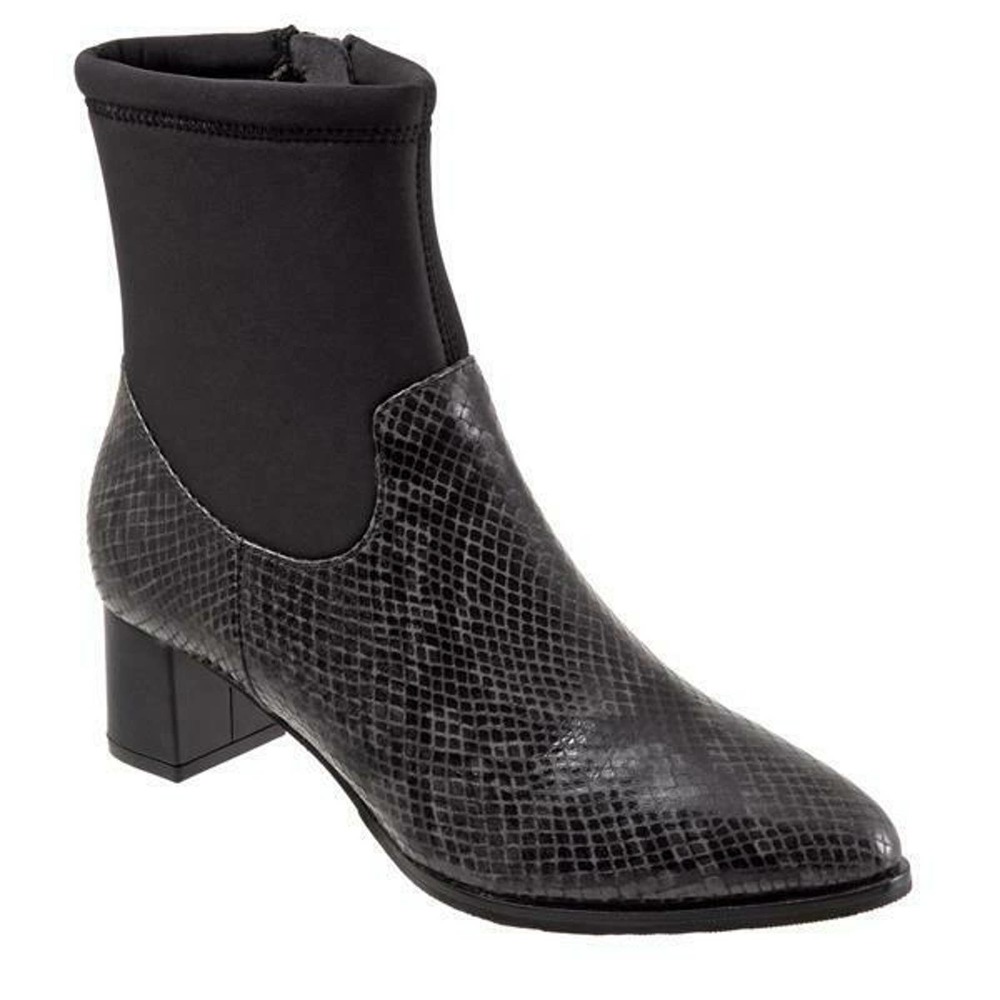 Trotters Kippy Grey Snake Ankle Zipped Booties 6
